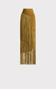 Asymmetrical Fringe Maxi Skirt | Bosc