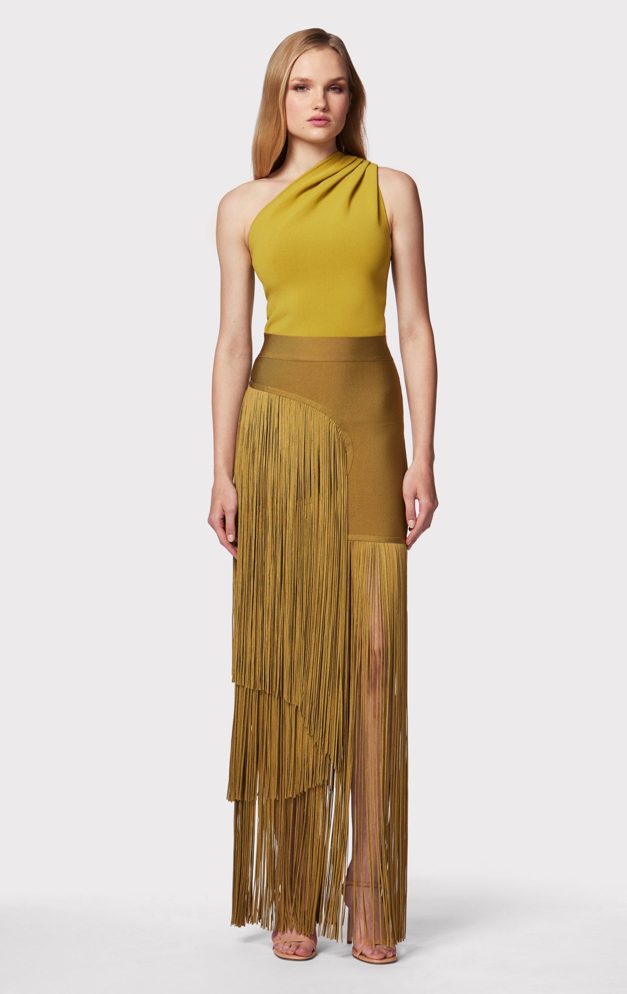 Asymmetrical Fringe Maxi Skirt | Bosc