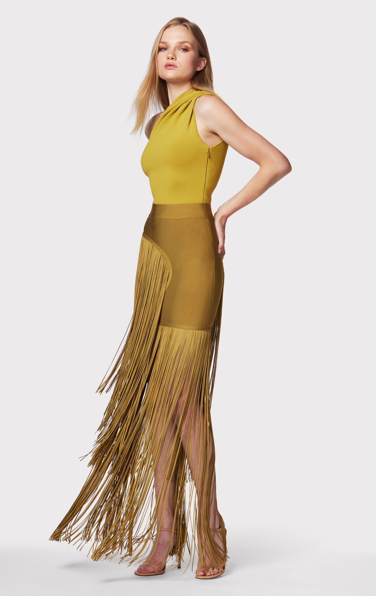 Asymmetrical Fringe Maxi Skirt | Bosc