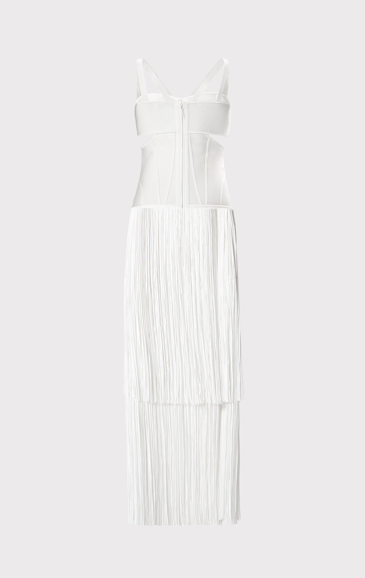 Strappy Fringe Gown With Cut Out | Alabaster