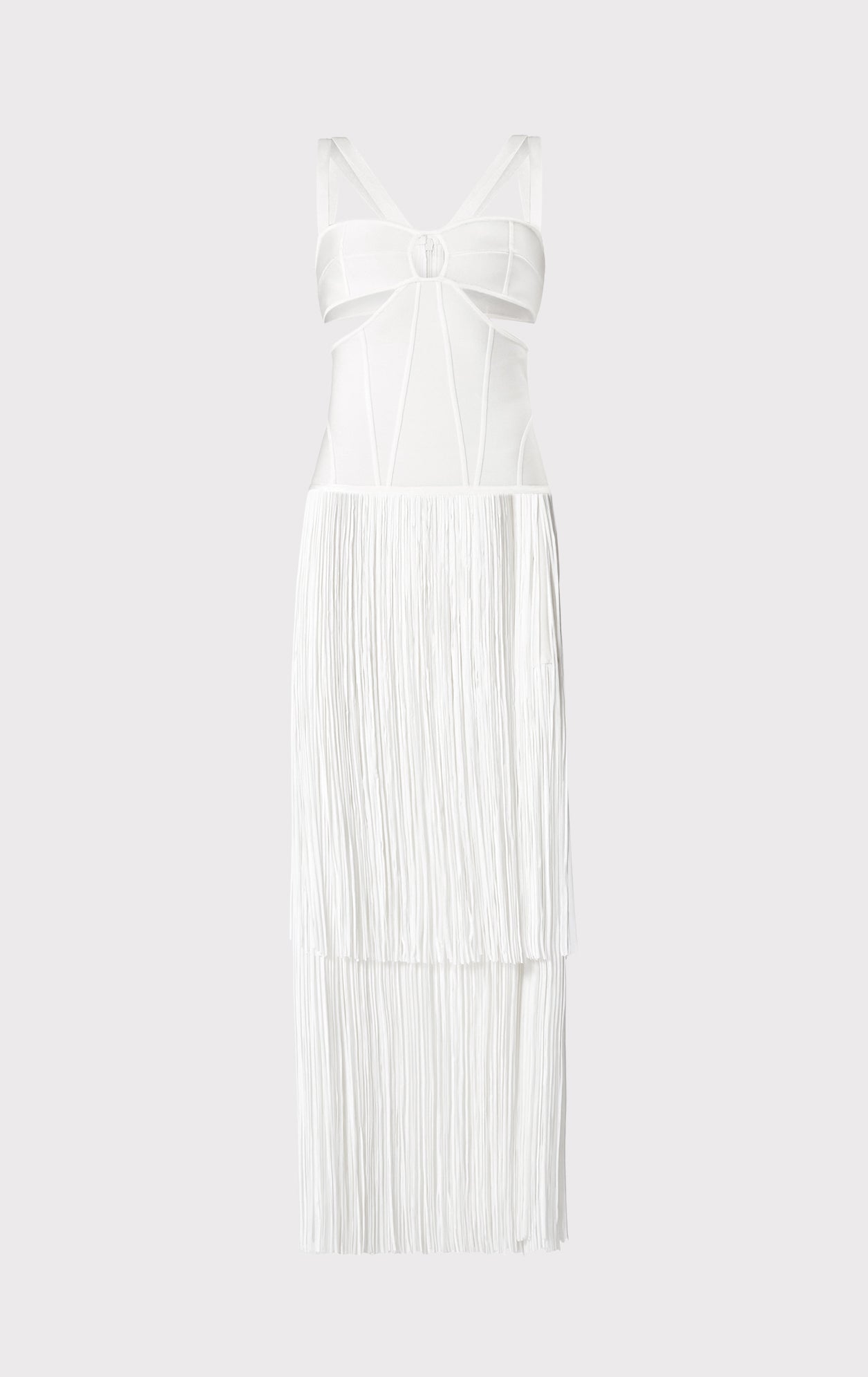 Strappy Fringe Gown With Cut Out | Alabaster