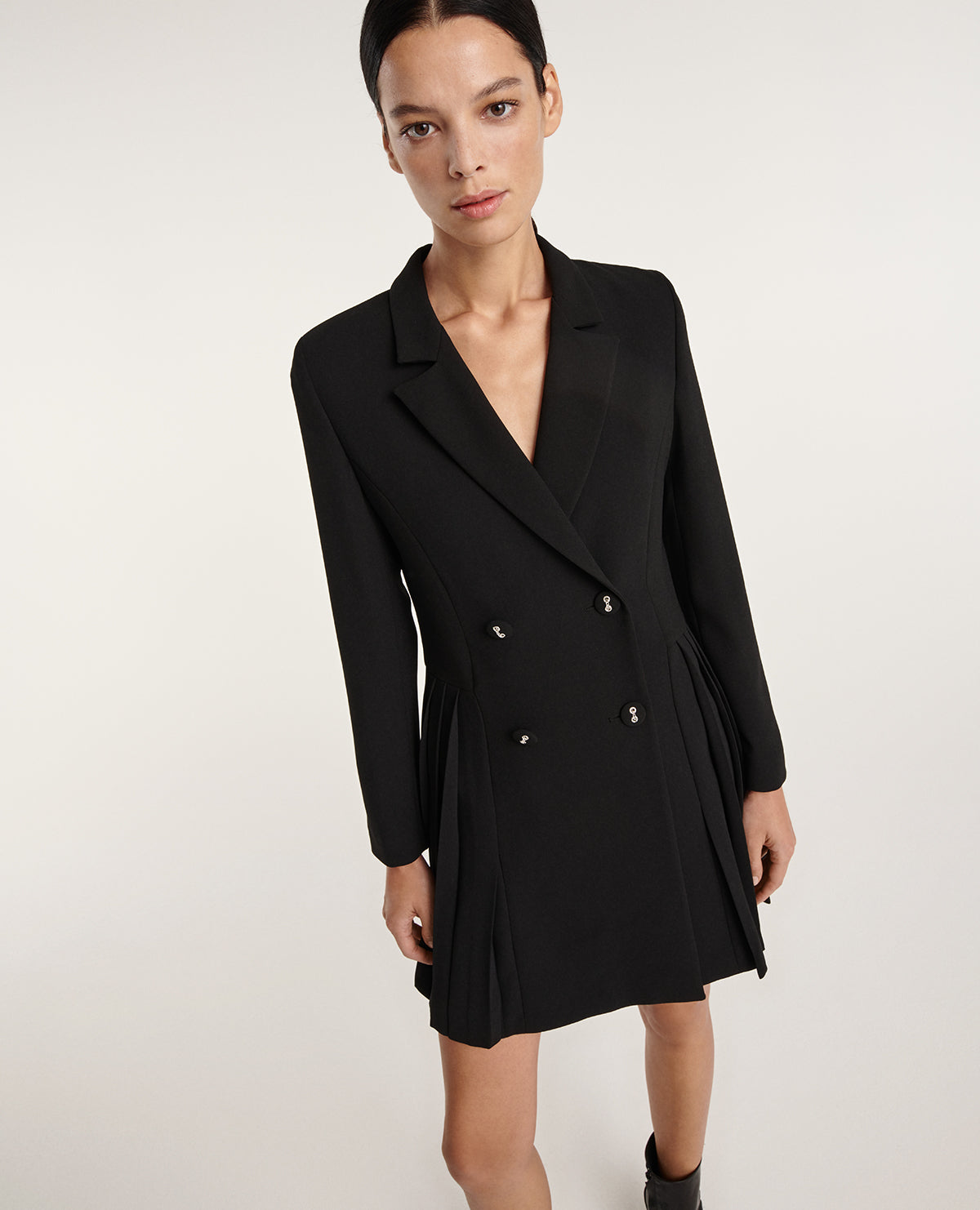 Jacket Dress With Pleating | Women | Black