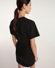 T-Shirt-Style Logo Dress With Rubber | Women | Black Washed