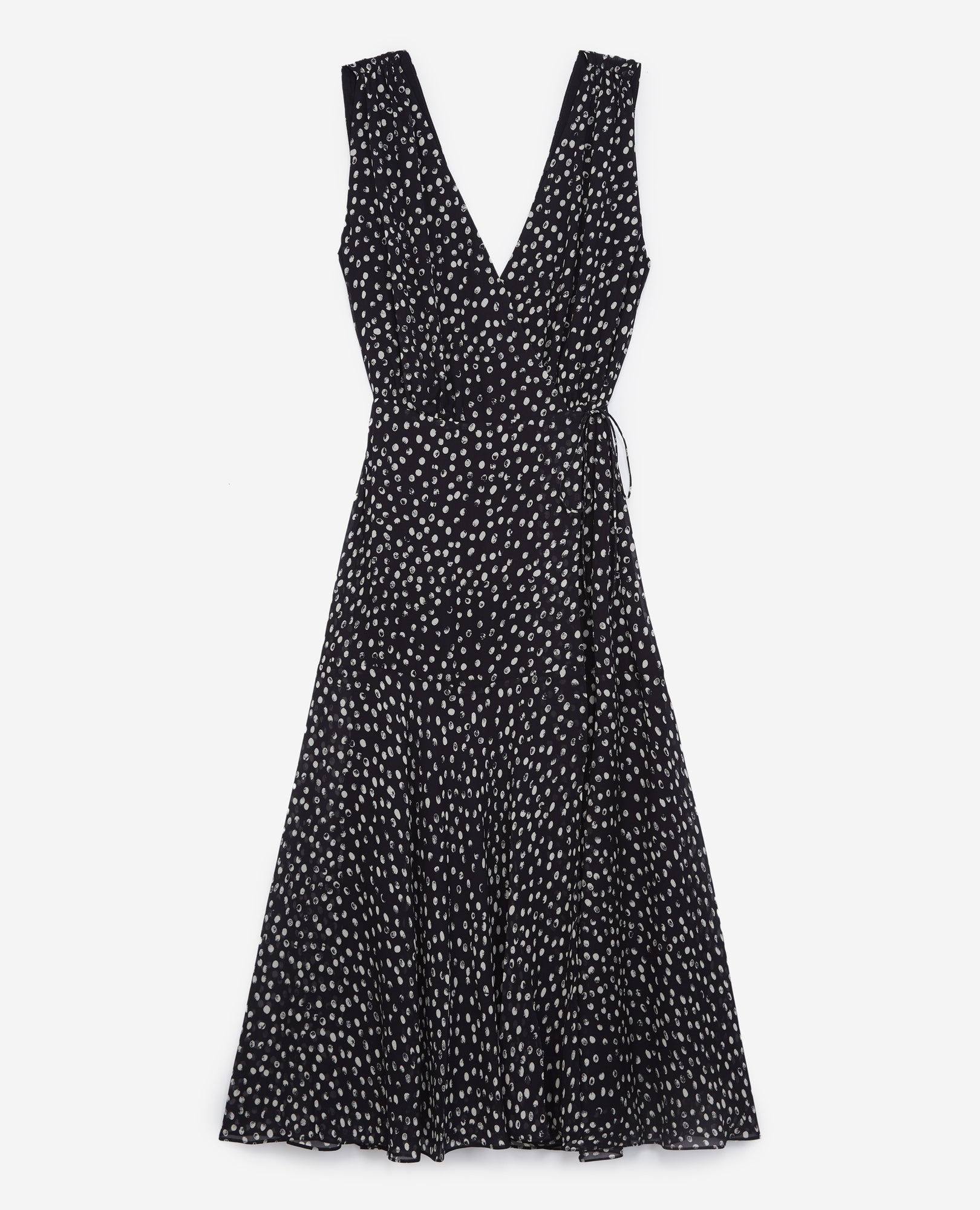 Blue Wrap Dress With Polka Dots | Women | Navy x White