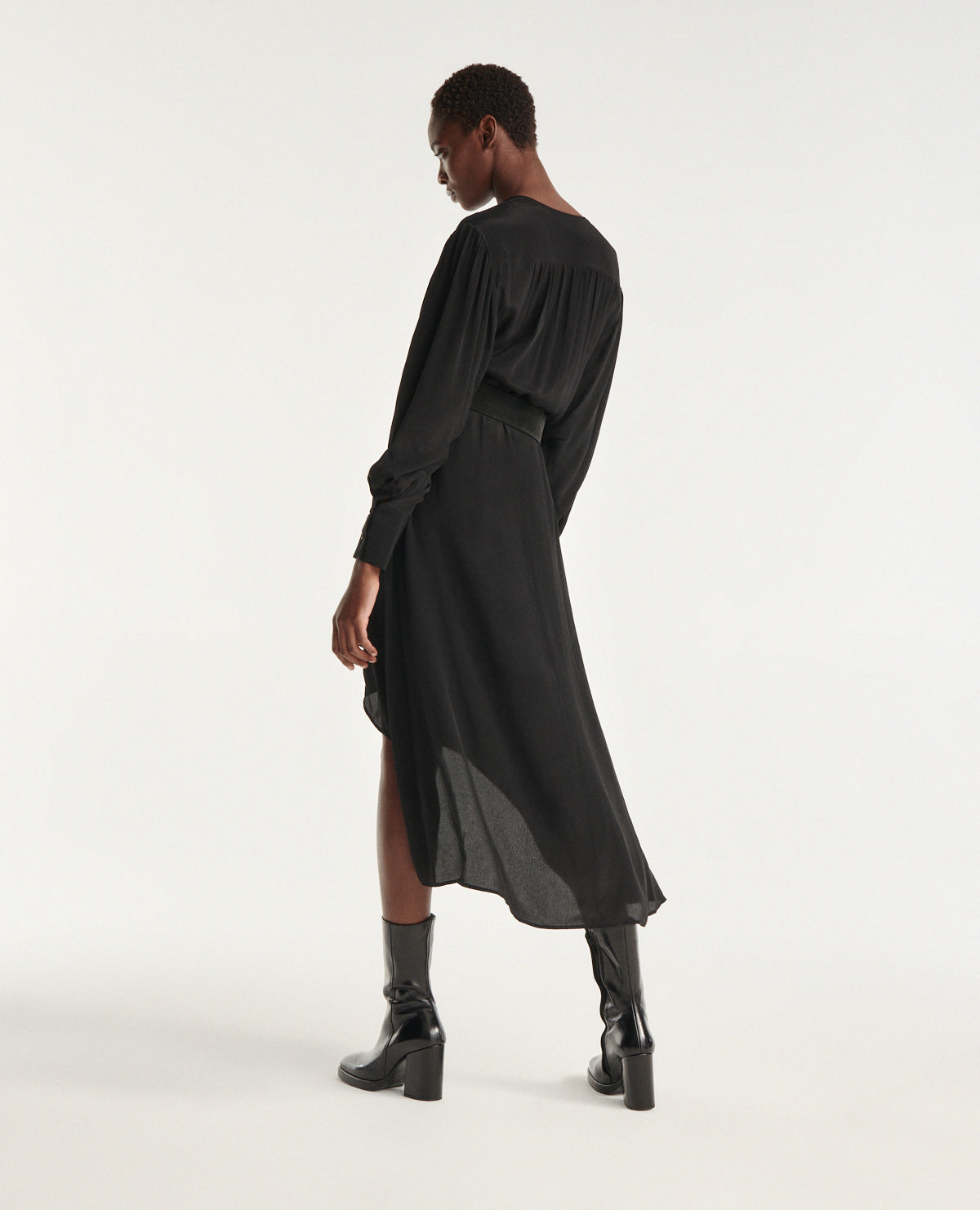 Long Draped Dress | Women | Black