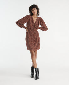 Short Dress With Puffed Sleeves | Women | Burgundy