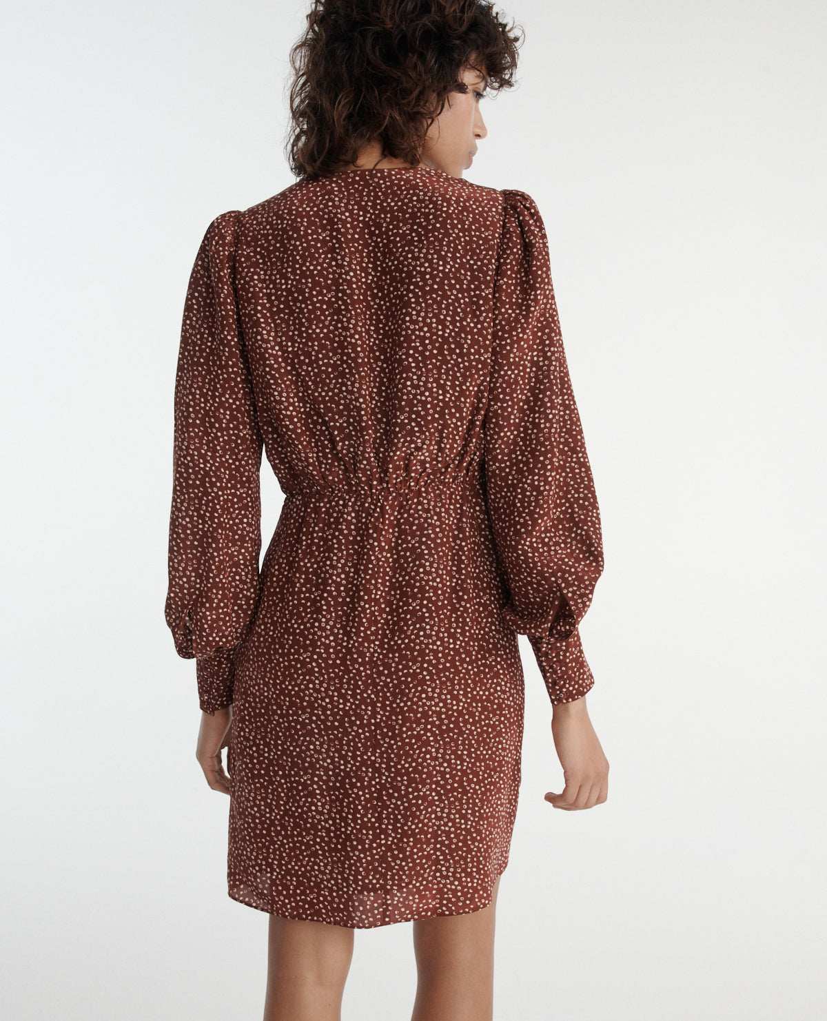 Short Dress With Puffed Sleeves | Women | Burgundy