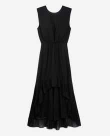 Long Semi-Sheer Dress | Women | Black