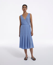 Sleeveless Midi Wrap Dress | Women | Light Blue