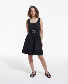 Sleeveless Short Dress With Pockets | Women | Black