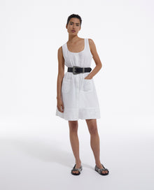 Short Sleeveless Dress With Pockets | Women | White