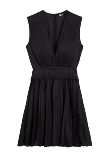 Pleated Short Dress | Women | Black