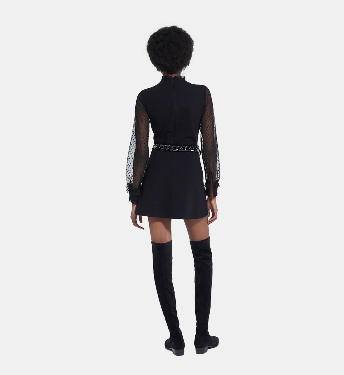 Short Dress With High Neck | Women | Black