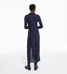 Long Striped Dress | Women | Black Navy