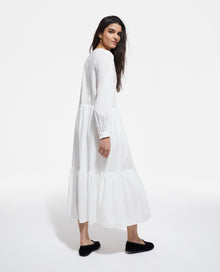 Long Embroidered Dress | Women | White