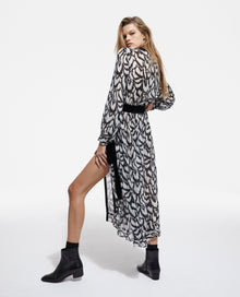 Long Printed Dress | Women | Off White x Black