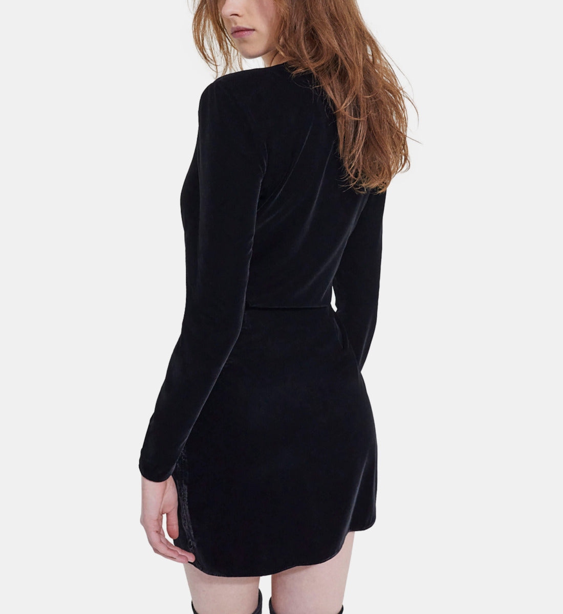 Short Velvet Dress | Women | Black