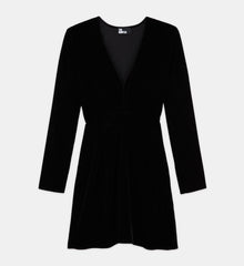 Short Velvet Dress | Women | Black