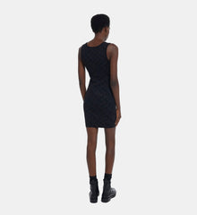 Short Dress With The Kooples Logo | Women | Black Dark Grey