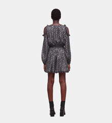 Leopard-Print Short Dress | Women | Antic Silver