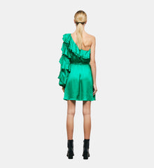 Short Asymmetric Dress | Women | Green