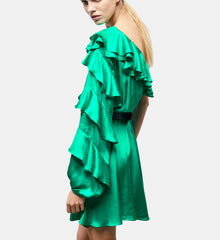 Short Asymmetric Dress | Women | Green