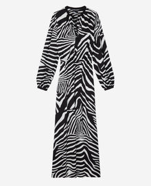 Long Printed Dress | Women | Black x White