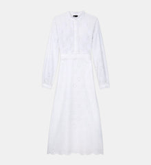 Long Dress With Broderie Anglaise | Women | White