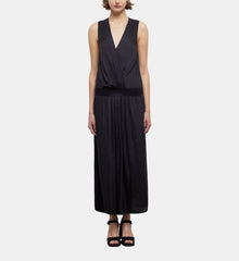 Long Satin Dress | Women | Black