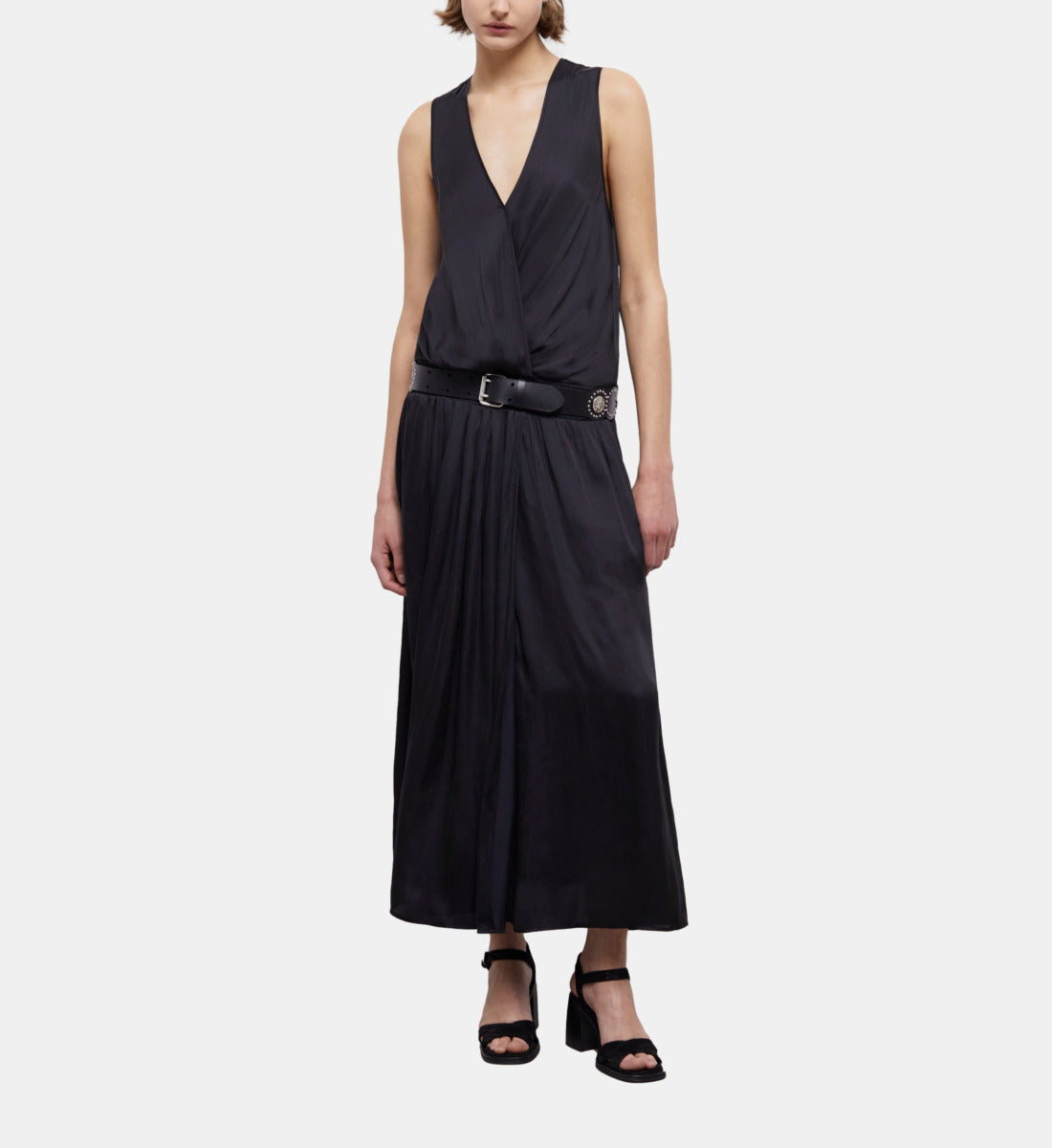 Long Satin Dress | Women | Black