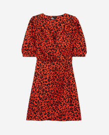 Leopard Print Short Dress | Women | Orange x Black