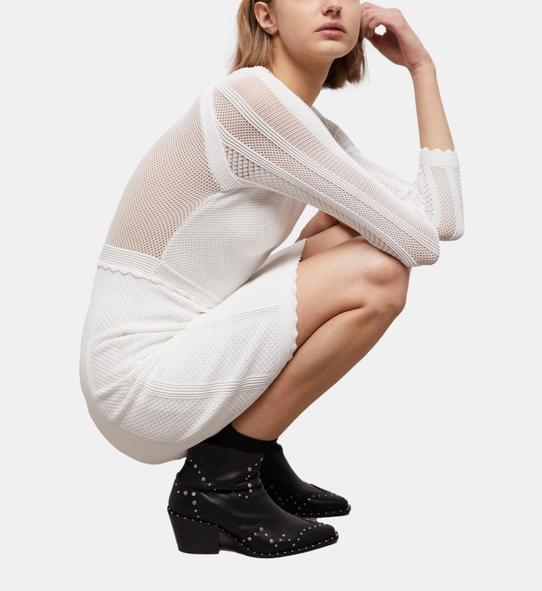 Short Knit Dress | Women | White