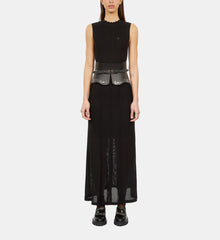 Long Openwork Knit Dress | Women | Black