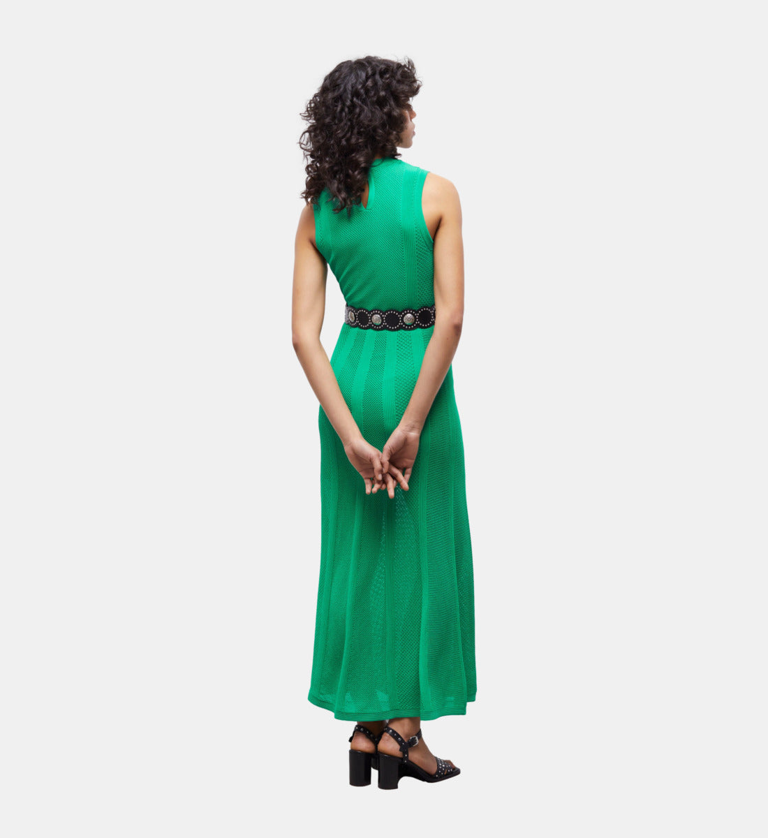 Long Dress In Openwork Mesh | Women | Green