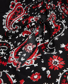 Short Printed Dress | Women | Black x Red