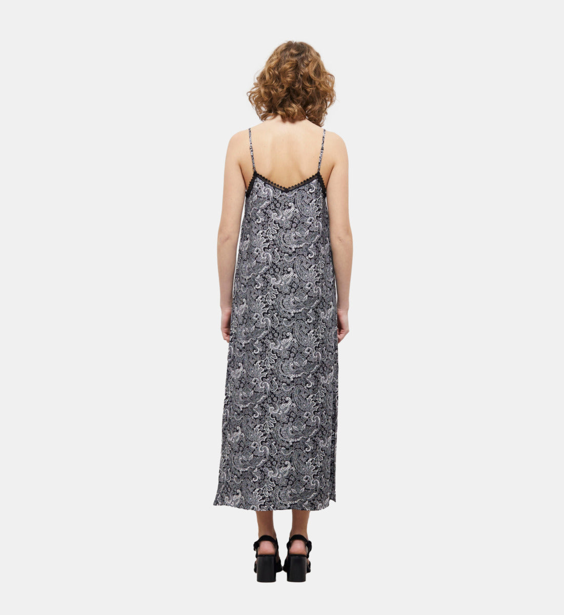 Printed Long Dress | Women | Black x White