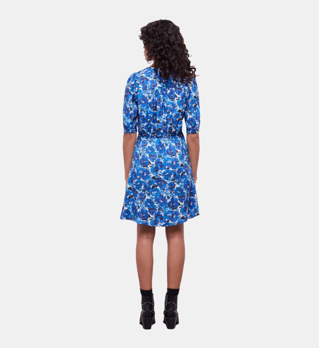 Short Printed Wrap Dress | Women | Blue White