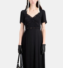 Long Dress With Lace Details | Women | Black