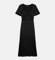 Long Dress With Lace Details | Women | Black