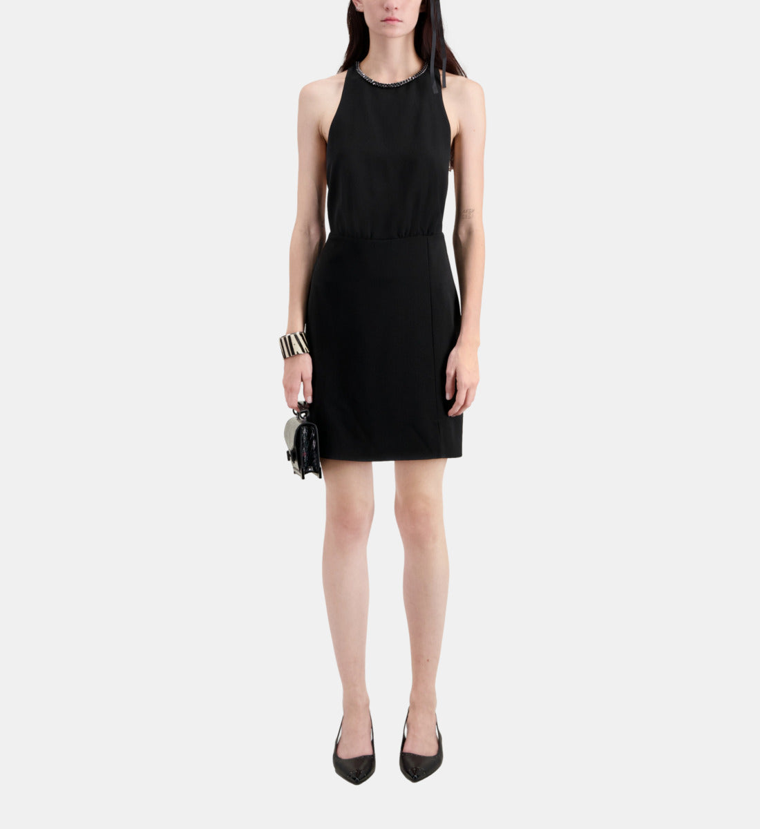 Short Crepe Dress | Women | Black