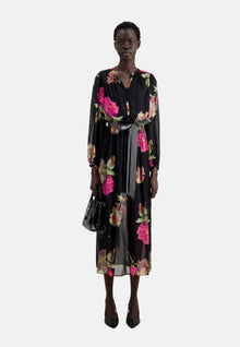 Long Printed Dress | Women | Pink Black