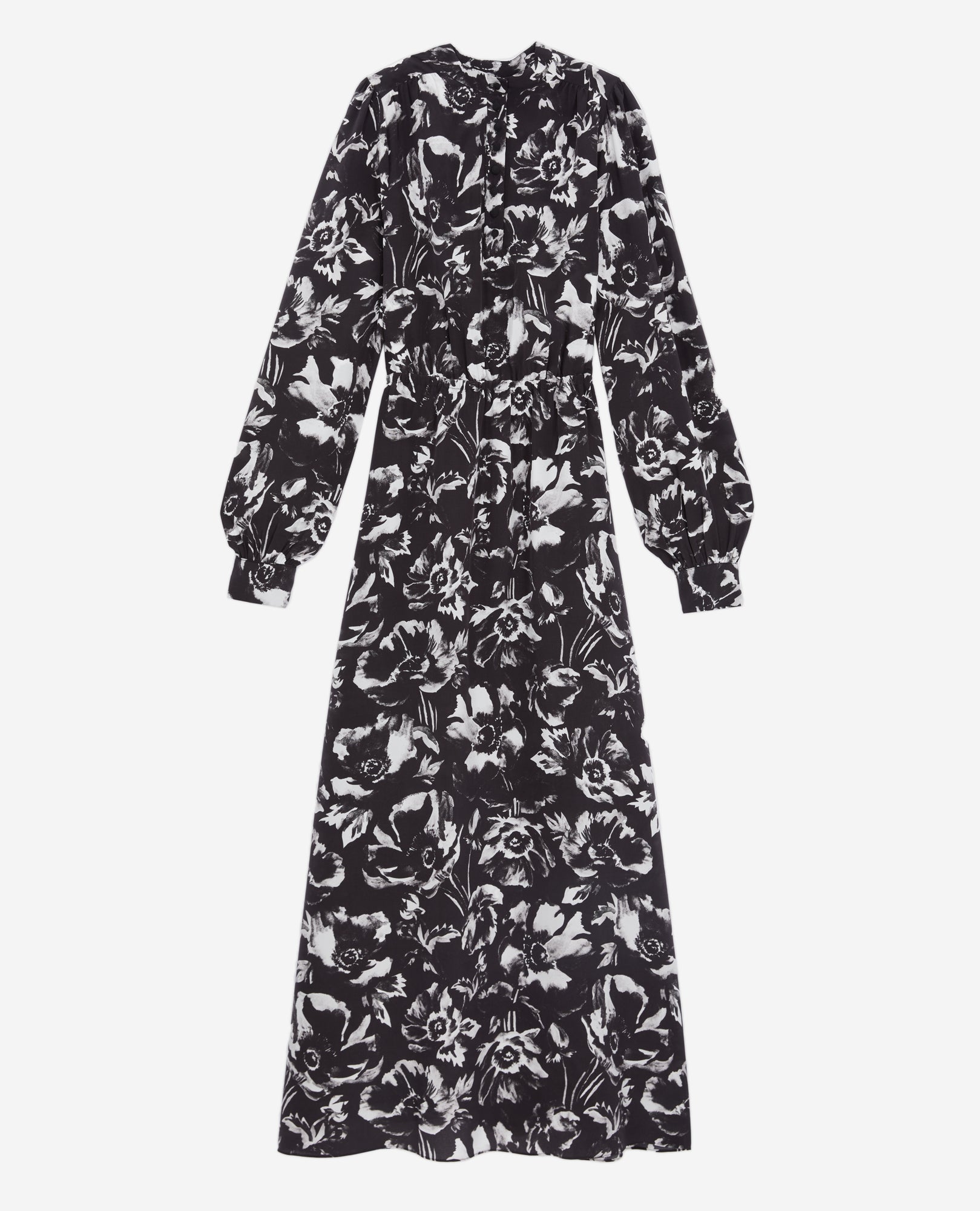 Long Printed Dress | Women | Black x White