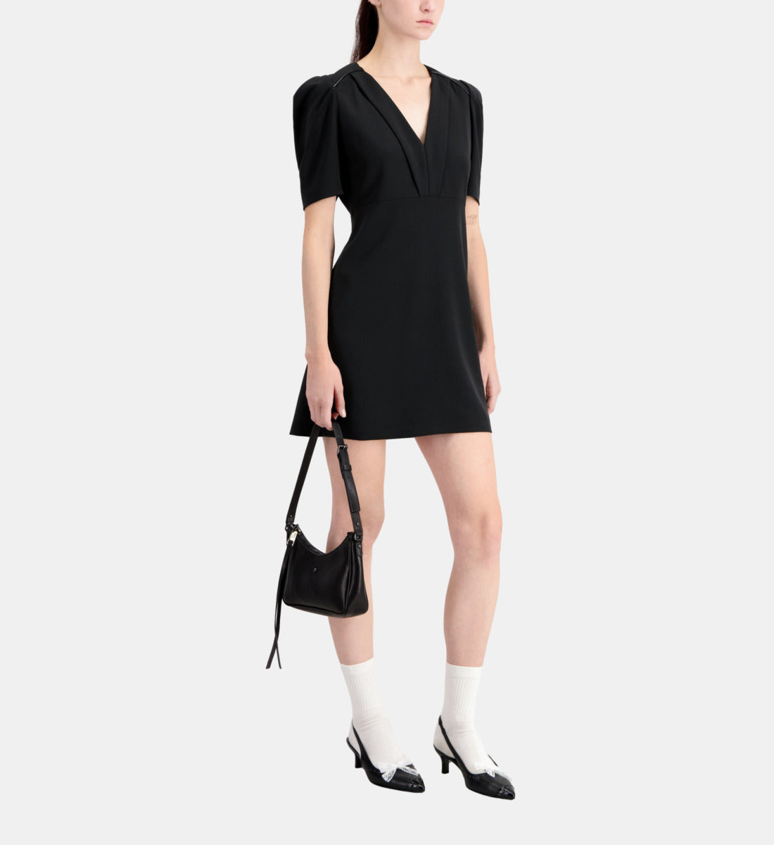 Short Crepe Dress | Women | Black