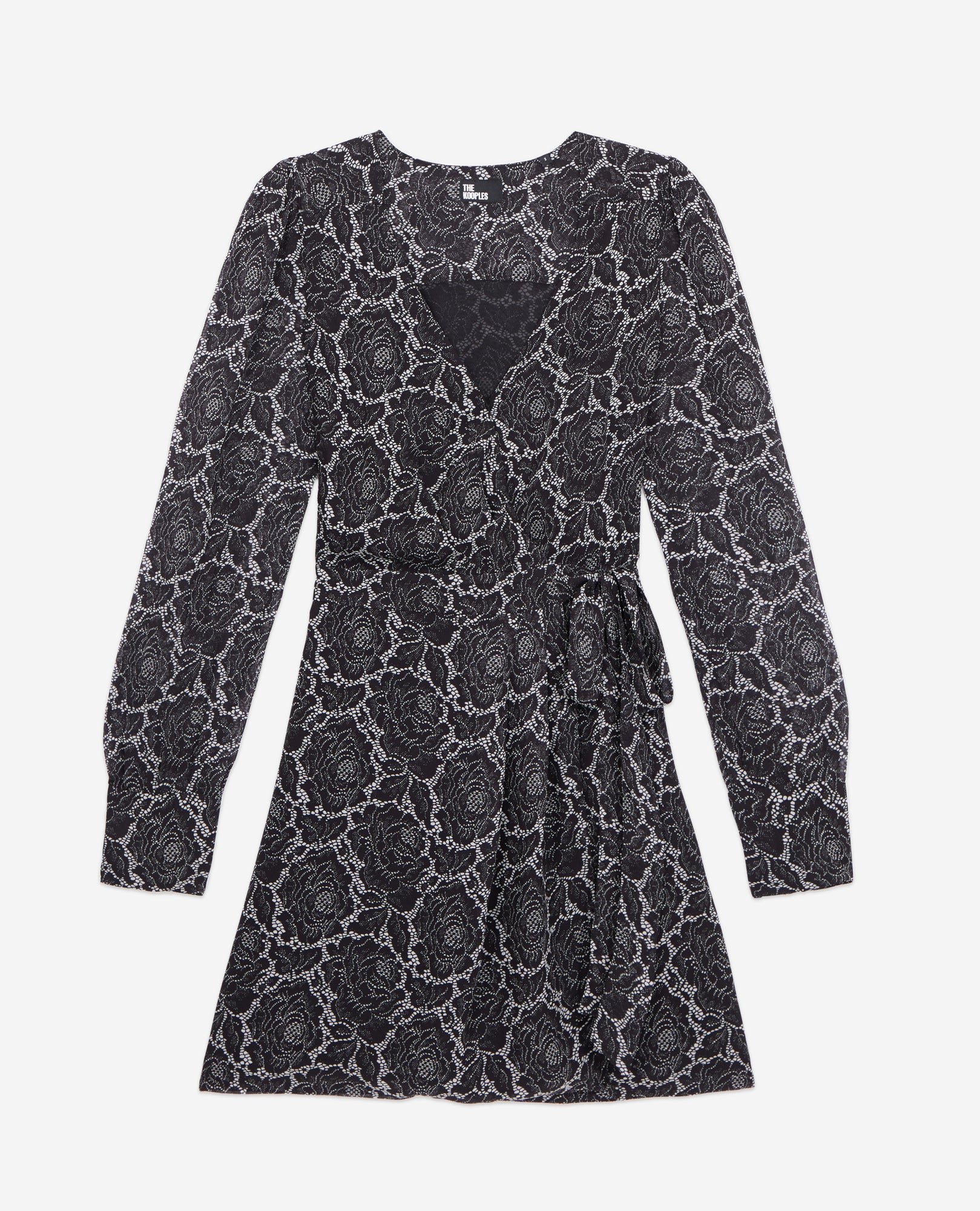 Short Printed Wrap Dress | Women | Black