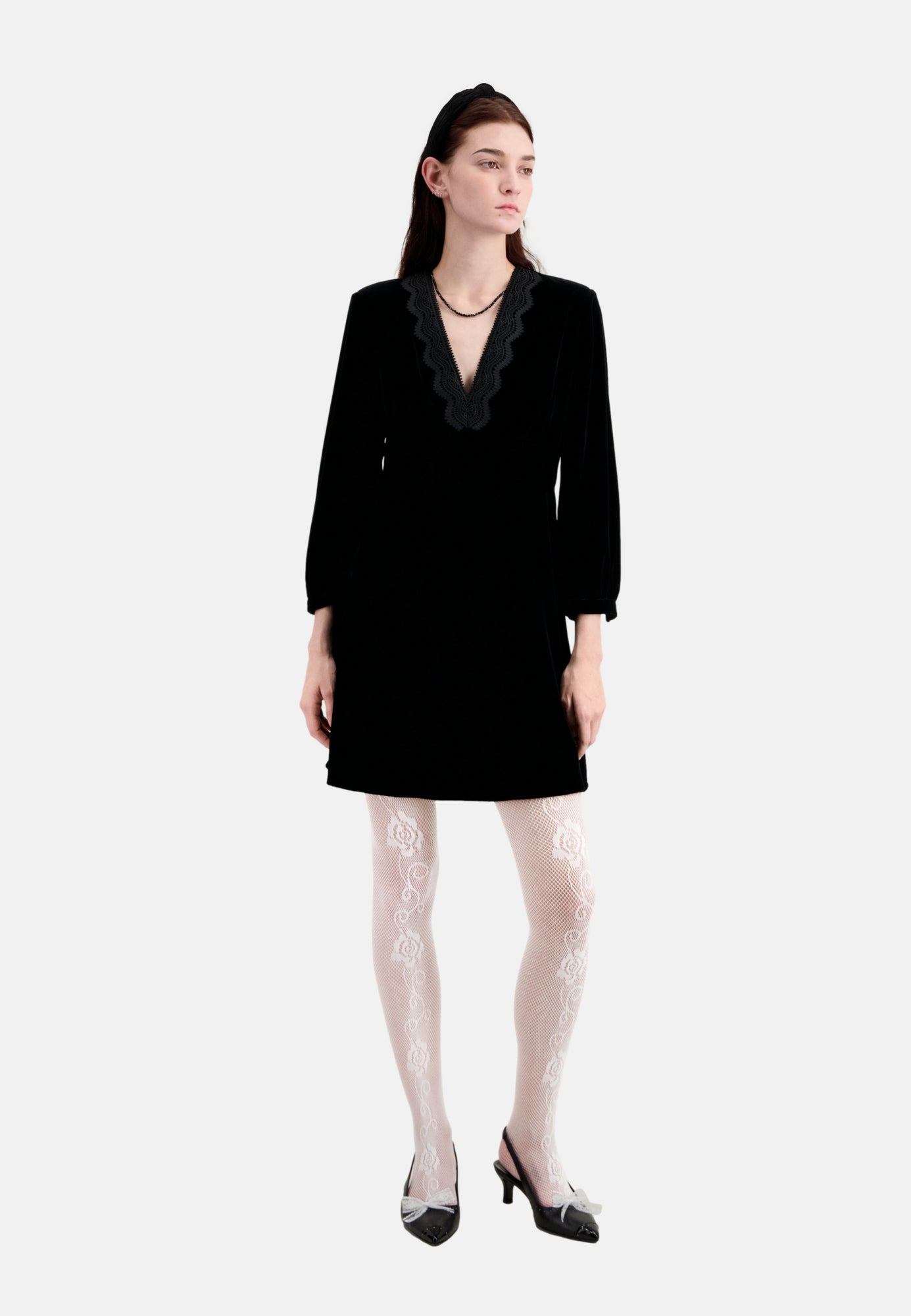 Short Velvet Dress | Women | Black