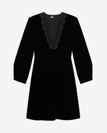 Short Velvet Dress | Women | Black