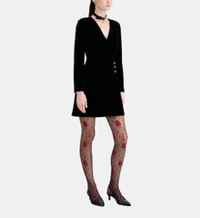 Short Velvet Dress | Women | Black