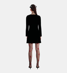 Short Velvet Dress | Women | Black