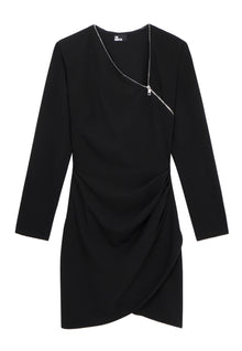 Short Crepe Dress With Zipper | Women | Black