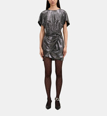 Short Metallic Dress | Women | Silver